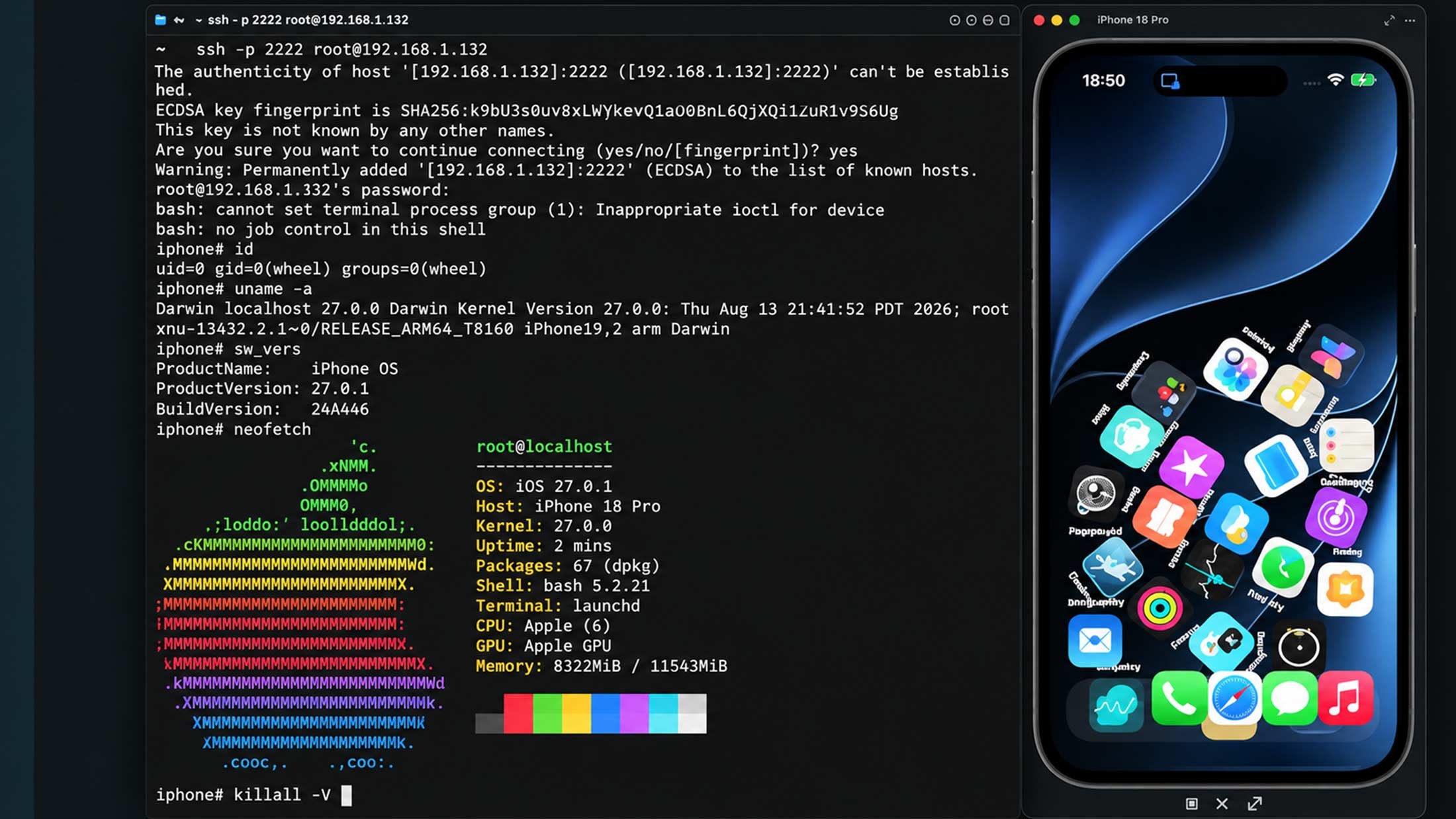 Calif Demonstrates Untethered iOS 27.0.1 Jailbreak at Hexacon, Hints at Signal and iMessage Exploits